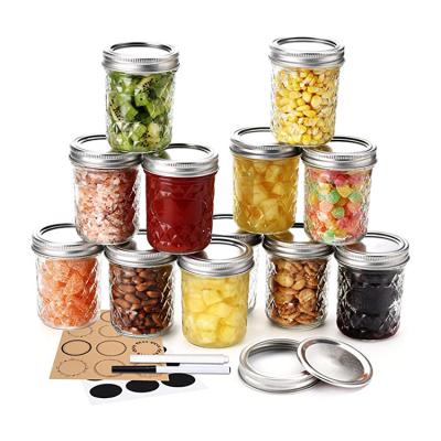 China Freshness Preservation Glass Jar in bulk Wholesale Wide Mouth Mason Jars 4oz 6oz 8oz 10oz 12oz 16oz 22oz Glass Canning jam Jar with Lid for sale