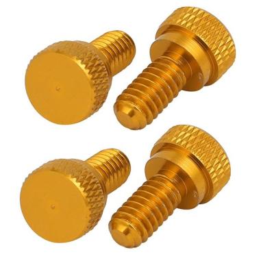 China Custom Medical Industrial CNC Machined Anodized Aluminum Type Knurled Thumb Shoulder Screw for sale