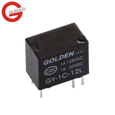 China PCBA Relay 12V 6 Pin Gold Mini Open 0.15W 0.2W GY Sealed Type Signal Relay NO Type 4.5mm, NC Type 4mm for sale