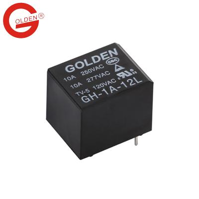 China GH-1A-12L Electronic Equipment Sugar GOLD Cube Relays SPNO 4 Pins Power Relay for sale