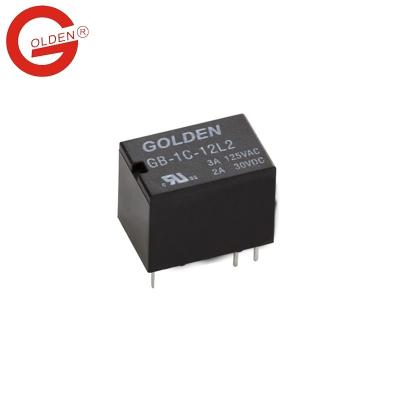 China High Sensitive Mini Power Relay GB-1C-5L2 3A 5Vdc Sealed Power Relay 0.2W 0.45W SPDT GB-2 Gold 5 Series for sale