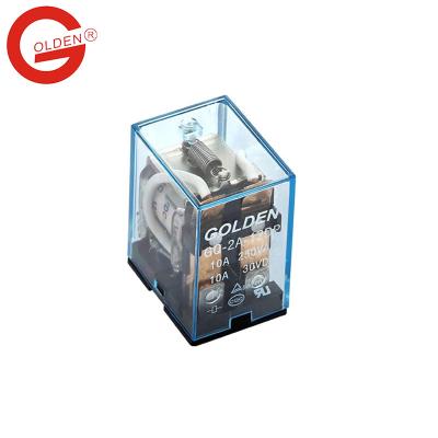 China Gold Sealed Type Industry GQ-2Poles PAS 28 Control Relay *21.5*35 220v AC Industrial Relay 12&24v DPDT for sale