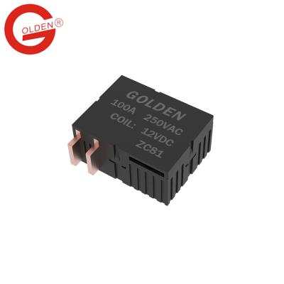 China Sealed Golden Single Phase Latching Relay ZC81 UC3 TUV RoHS 100A 220VAC Smart High Power Meter Relay for sale