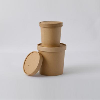 China Boutique Not Biodegradable Soup Cup Deformed Round Strong Lift Paper Bowls With Lids for sale