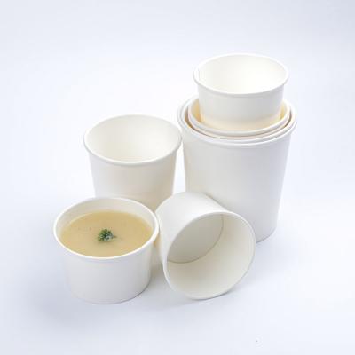 China Biodegradable Disposable Kraft Paper Soup Cup Salad Bowl With Paper Lid On Sale for sale