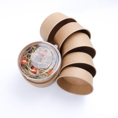 China Biodegradable High Quality Food Paper Bowl Place It Smoothly Anti-scald Hygienic Customizable Kraft Paper Bowl for sale