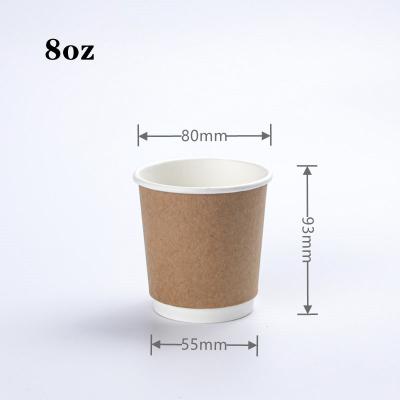 China 8oz Food Packaging Container Biodegradable Takeaway Eco-friendly Custom Printing Double Wall Paper Disposable Coffee Cup for sale