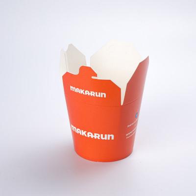 China Food Grade Biodegradable Take Away Paper Snack Box Noodle Cup Bowl Fast Food Packaging Container Lunch Box On Sale for sale