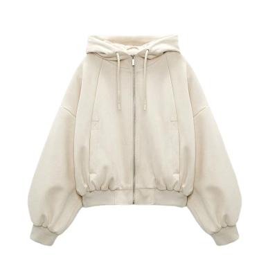 China Autumn new women's anti-wrinkle and suede spring texture effect jacket hooded jacket for sale