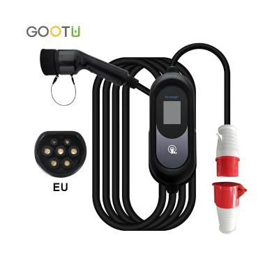 China Safety Convenient Gootu Oem New Energy Vehicle Charger Ac 380V 16A 11Kw  Portable Ev Charging Station for sale