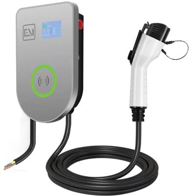 China AC Home Charging Us Standard 32A 7.6Kw  Type1 Fast Charge Portable Power Station For Ev Car 3.5 Inch Lcd Screen Display Rfid Card To Stard for sale