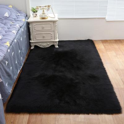 China 60*60cm Washable Salon Long Hair Faux Wool Shaggy Sheep Fur Blanket for sale