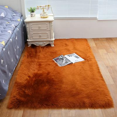 China Washable Popular Super Soft Indoor Modern Fluffy Sheepskin Area Rug 60*90cm Carpets For Bedroom for sale