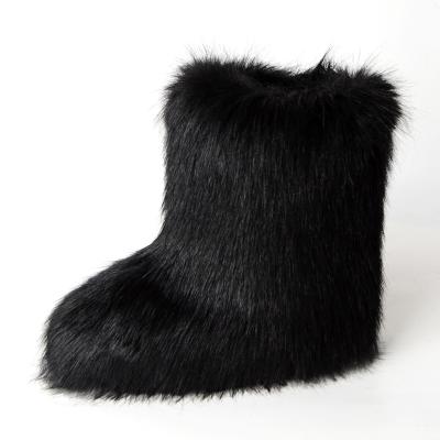 China 2021 Fashion Trend Snow Boots Winter Faux Rabbit Fur Lady Boots New Party Fox Fur Boots for sale