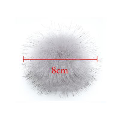 China 100% Polyester; 100% Winter Faux Fur Ball Pompom Women Car Bag Key Ring Keychain Elastic Rabbit Hair Key Chain Bulb 12Pcs 8cm DIY Accessories for sale