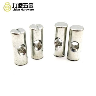 China Heavy Industry Furniture Hammer Screw One Word Hammer Cylinder Nut Cross Brass Barrel Nut for sale