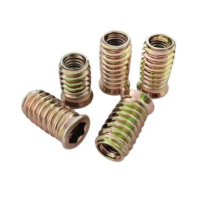 China Carbon Steel Embedded Heavy Industry Hex Socket Nuts With Countersunk Head Wood Insert Nut for sale