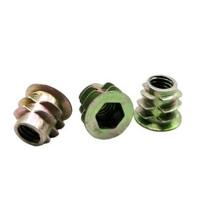 China Heavy Industry Zinc Alloy M3 M4 M5 M6 M8 For Wood Insert Nut Drive Hex Furniture Wood Nut for sale