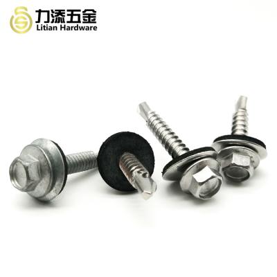 China HEX hot sales stainless steel 32 mm self tapping tek screw with rubber gasket for roof for sale