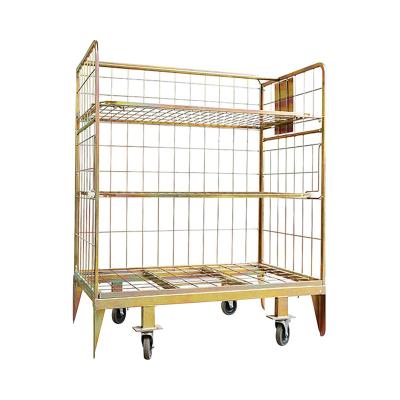 China Foldable High Quality Industrial Metal Wire Roll Storage Cage for sale