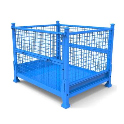 China Foldable Warehouse Goods Storage Stackable Metal Wire Cage for sale