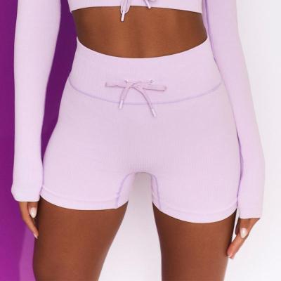 China Candy 8 Colors Viable Strap Seamless Decoration Women Yoga Gym Fitness Biker Skinny Tight Shorts for sale