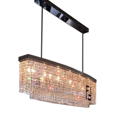 China Dining Rectangular Crystal Chandelier Ceiling Light Pendant Light Modern Oval Chandeliers For Dining Room for sale