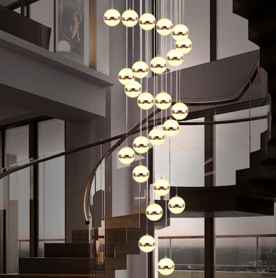 China Dining Ceiling Luxury Indoor Pendant Lighting With Modern Crystal Ball Chandelier Along For Staircase Chandelier for sale