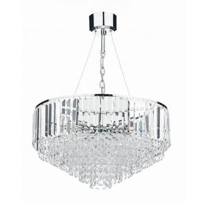 China Polished Chrome Residential Round Pendant Light Modern Crystal Ceiling Chandelier for sale