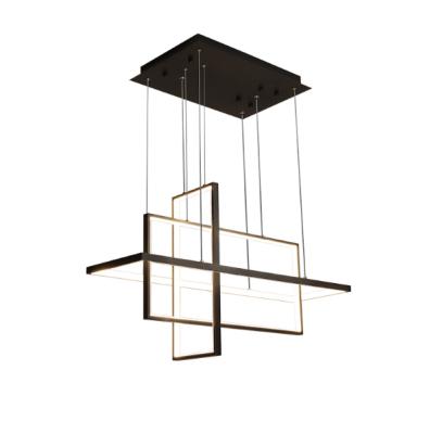 China Residential Black Modern Light Cube LED Pendant Lamp Chandelier In Place For Dining Room Kitchen Decor for sale