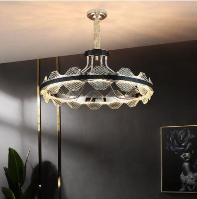 China Hotel /Home Modern Low Profile Luxury Soft Black Crystal and Metal Material Energy Saving Restaurant Pendant Light for sale