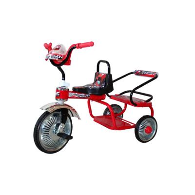 China Ride On Walker Kids Twins Baby Tricycle Toy Newest Cartoon Color Double Seats 3 Wheel Bike Tricycle for sale