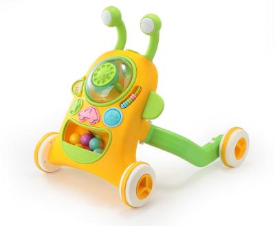 China Wholesale Baby Walk Training 2 In 1 Hand Held Plastic Baby Walker Toys Car Scooter Multiple Sliding Baby Walker With Music And Light for sale