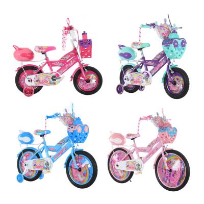 China Ride On Baby Kids Girl's Bycyle Bike Front Basket Rear Windshield Toolbox Crown Strawberry Toy Cartoon Cute Style Pink For Kids for sale