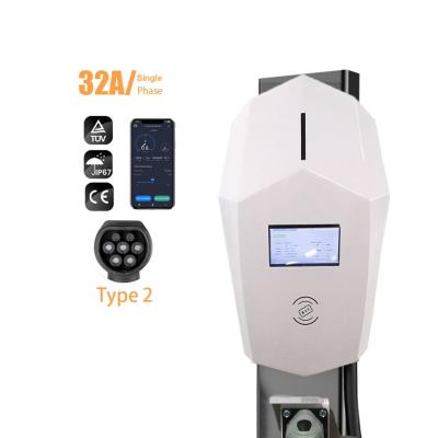 China Smart EVSE 230v 7.2kw single phase ev wallbox fast type - 2 with screen JSAC22032A-AC 02 for sale