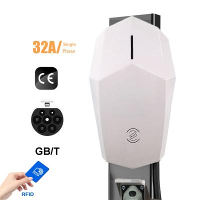 China IP55 230V RFID electric car single phase 7.2kw GB/T EV wallbox charger with 5m charging cable JSAC22032A-AC 03 for sale