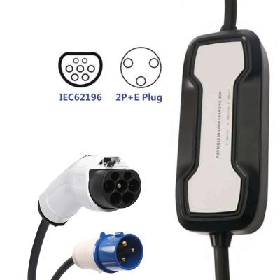 China EVSE Home Type - 2 IEC62196-2 CEE Plug 3.5 KW Portable EV Car Charger For evs E02PC003 for sale