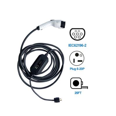 China ESVE IP65 - 2 current adjustable ev 3.5kw single phase 6-16a charger portable type with 5m charging cable E02PC002 for sale