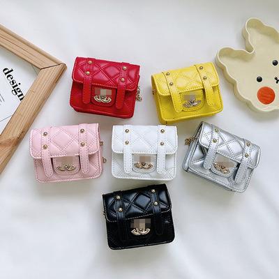 China Cute PU Square DC Mini Princess Cross Body Bag For Kids Girls With Chain for sale