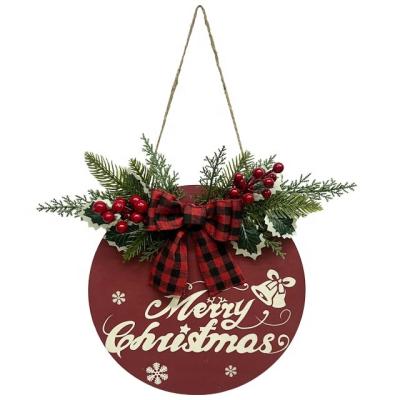 China Christmas Home Decoration Christmas Hanging Wooden Pendant For Wall Decoration Christmas Ornament Merry Christmas Wood Hanging Sign for sale