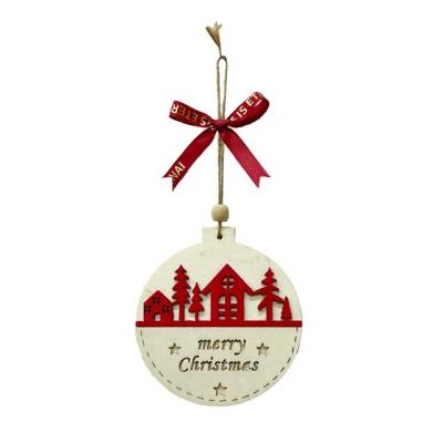 China Christamas Decoration Christmas Tree Decorations Wooden Hanging Pendants Decorated Handmade Laser Cut Wooden Christmas Tree Ornaments for sale