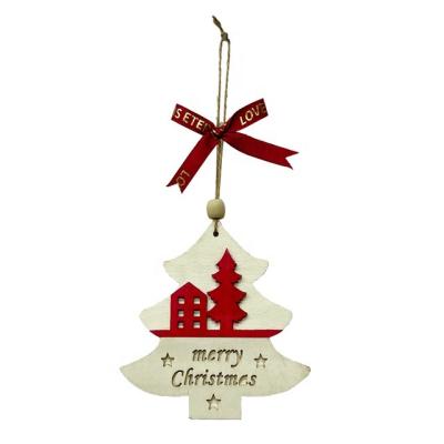 China 2023 High Quality Wooden Christmas Tree Wooden Pendants For Hanging Home Party Festival Decor Christmas Tree Wooden Crafts for sale