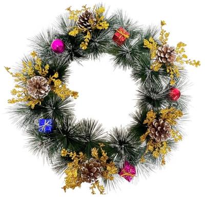 China Wholesale Christmas Indoor Artificial Wreath Garland Household Decoration Christmas Wreath Hanging Garland Christamas Decoration for sale