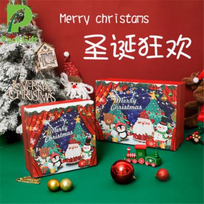 China New Style Materials Christmas Portable Multi Apple Box Recycled Hard Paper Box For Christmas Eve Gift Candy Chocolate Box for sale