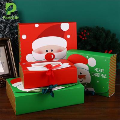 China High Quality Recycled Materials Christmas Eve Gift Box Favor Present Gifts Candy Boxes Santa Box for sale