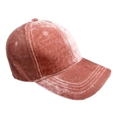 China breathable & Reflective Solid Color Fleece Gorras Hat Sports Hat Curved To Overflow Pink Color Girls Hat 6 Panels Velcro Back for sale