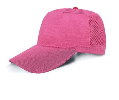 China Fashionable Adjustable Knitted Hat Mesh Cap Sports Baseball Hats Unisex UK Sun Protection Style Pink for sale