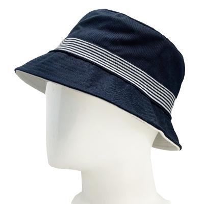 China Custom Wholesale High Quality Sun Wide Brim Navy Band Bucket Hat Solid Color Brim OEM & ODM Wholesale for sale