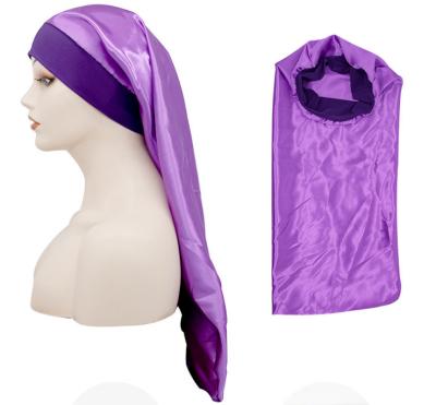 China Eco-Friendly Custom Logo Soft Satin Bonnet Silk Sleep Hat Double Sided Hood for sale