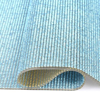 China LOCACRYSTAL Pointback Brand Strass Gathering Hotfix Rhinestone Sheet Crystal Mesh Fabric for sale